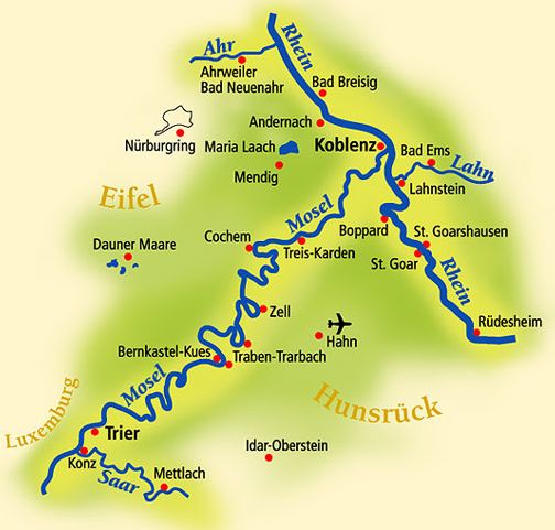 Karta över Moseldalen